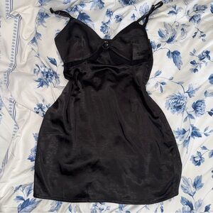 NWT Motel Rocks Harera Satin Black Dress S